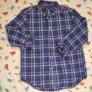 Ralph Lauren Navy and Green Plaid Shirt